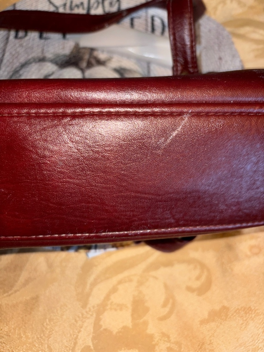 Classic Burgundy Leather Shoulder Bag - Picture 10 of 10